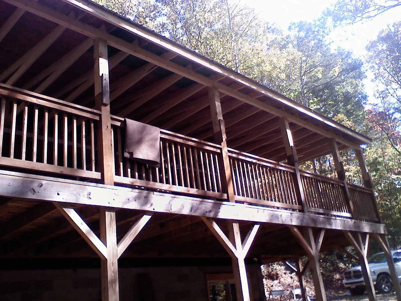 Timber framing under a new elevated porch and deck — Roof Leak Repair in Welcome by Roofing Brothers